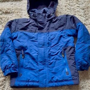 L.L. Bean Navy and Royal Blue Hooded Winter Ski Snow Jacket Kids 4